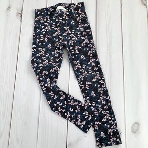 Navy Floral Prints Pants Size 8-9 years